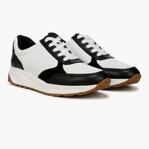 Black and White Leather Lace-Up Sneakers "Shay" by Naturalizer 10 🆕